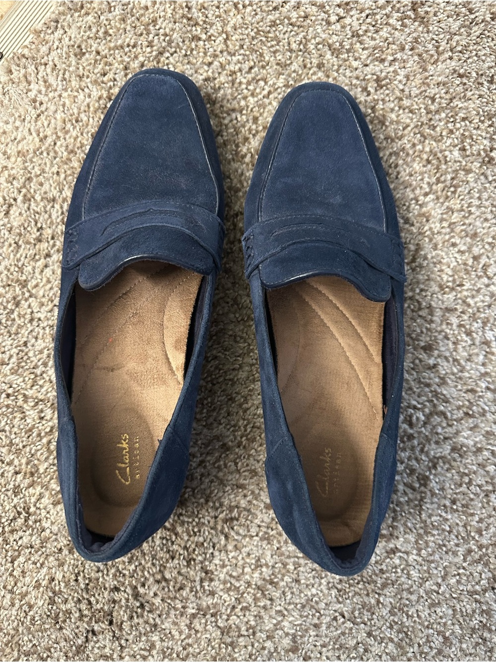 Clarks Keesha Cora Women’s Penny Loafers Navy Suede Size 8.5